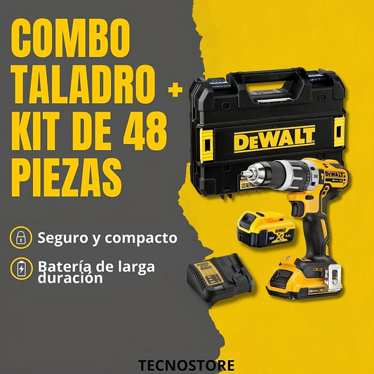 COMBO TALADRO + KIT DE 48 PIEZAS - LIQUIDACIÓN POR CIERRE TEMPORAL